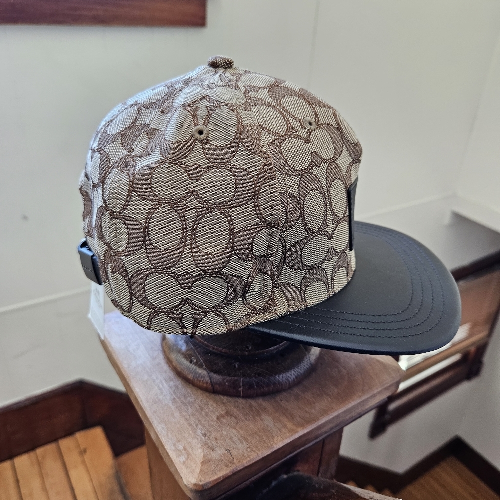 Coach Signature Brown and Black Men's Hat - Picture 3 of 3